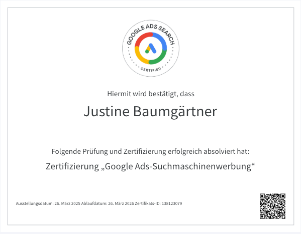 Google Ads Search Zertifizierung