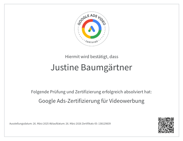Google Ads Video Zertifizierung